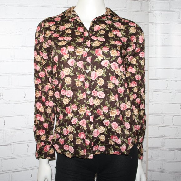 🌺🤎📍 Jones NY Signature Blouse · Petite SP - Picture 1 of 5